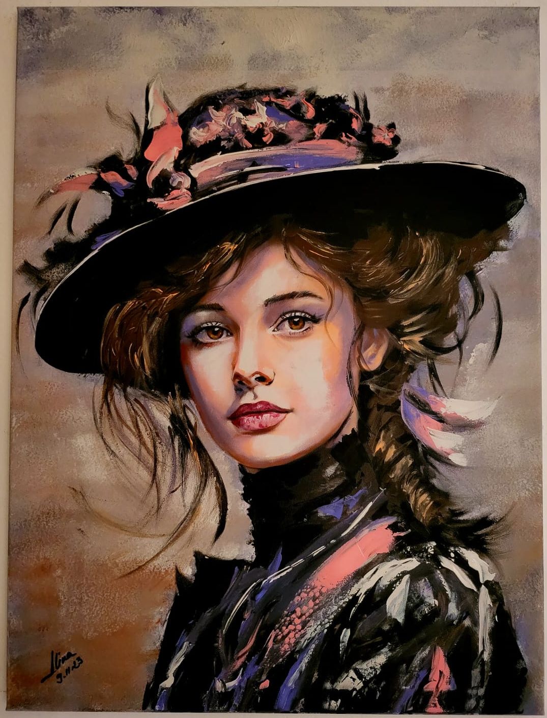 ArteDiAlina.com painting: Old Fashion Lady